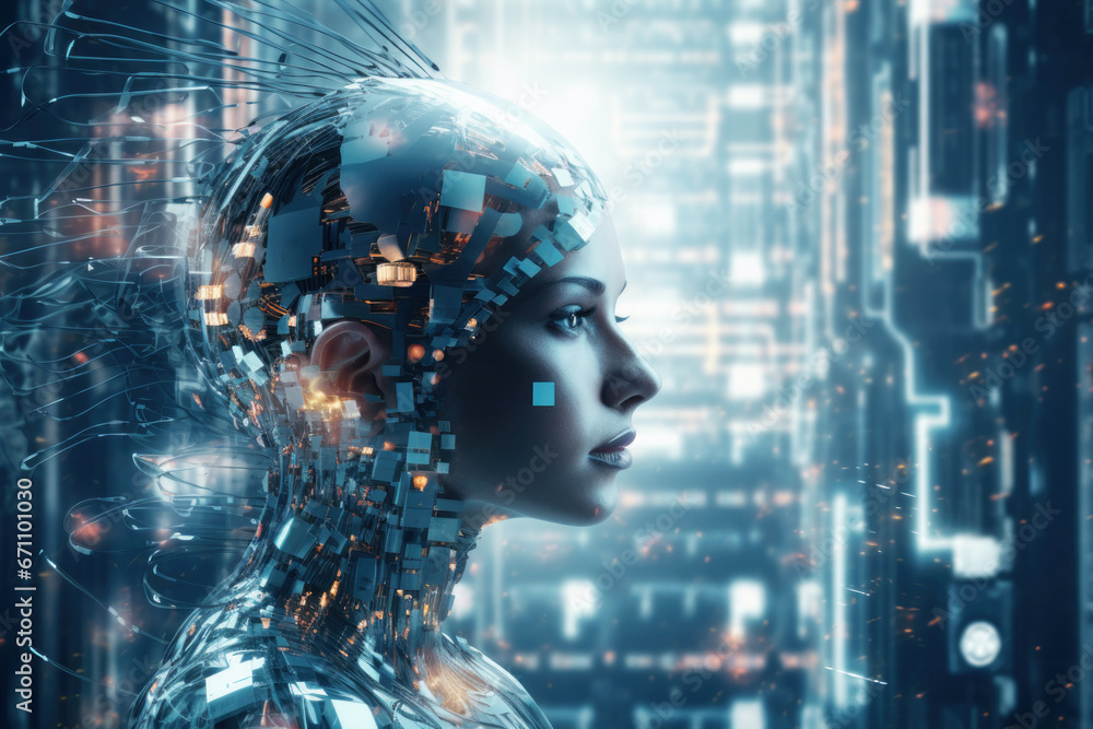 Futuristic illustration of generative artificial intelligence Futuristic illustration of generative artificial intelligence