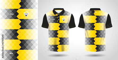 yellow and black sublimation shirt for polo sport jersey template