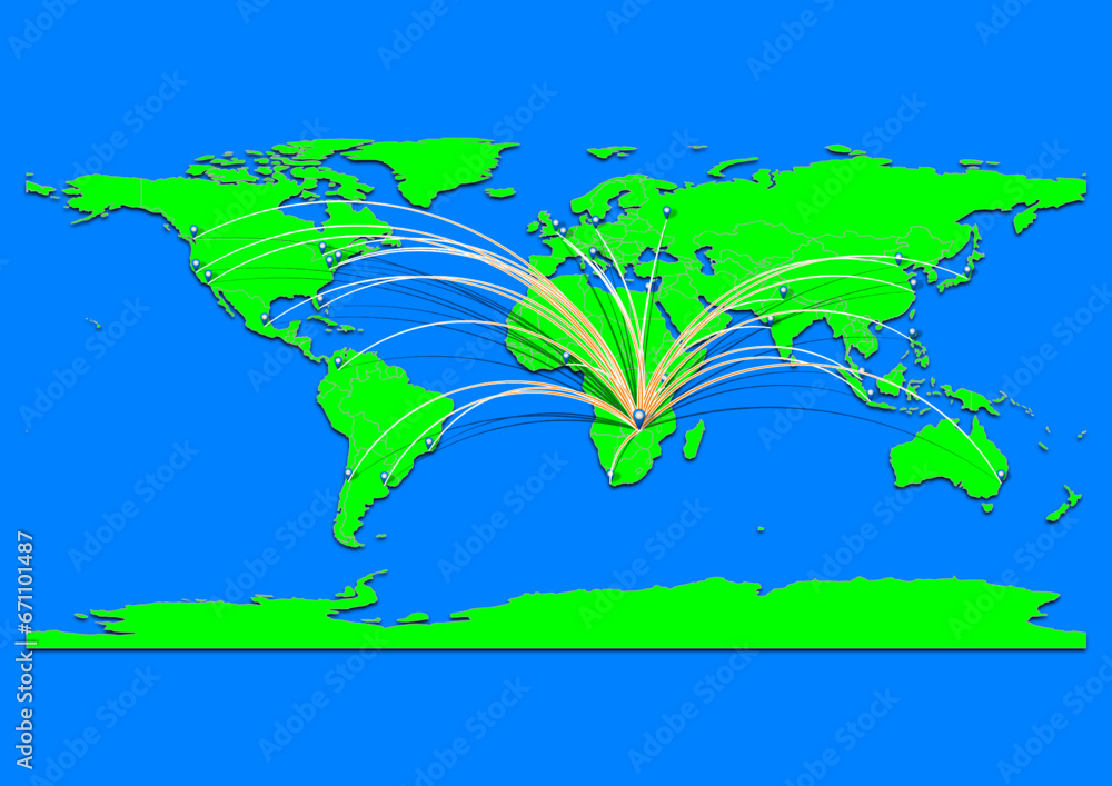 Naklejka premium Kafue, Zambia map - Concept map for Kafue, Zambia on World map. Suitable for export concepts. File is suitable for digital editing and prints of all sizes.