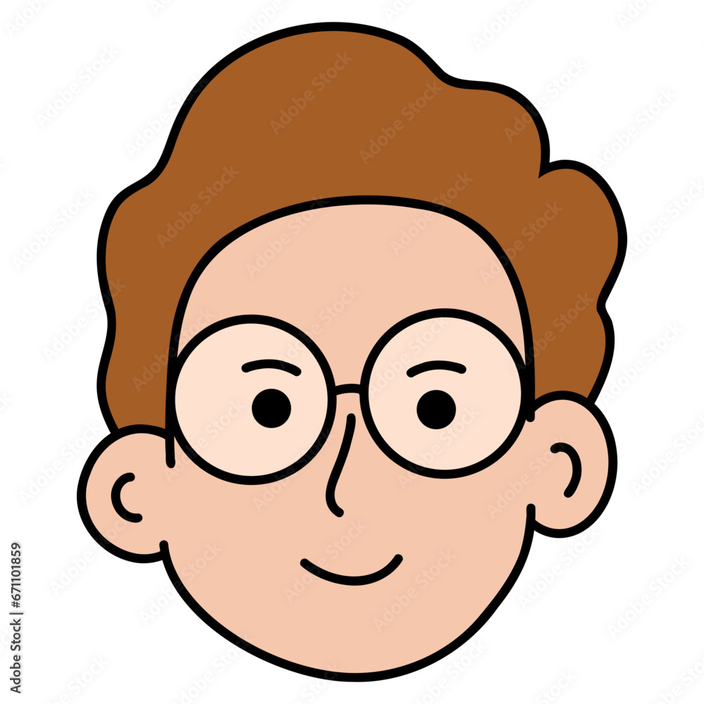 man with glasses avatar illustration man with glasses avatar illustration