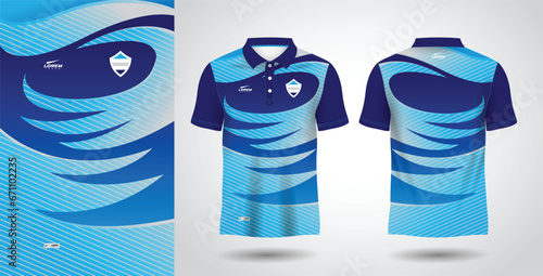 blue sublimation shirt for polo sport jersey template