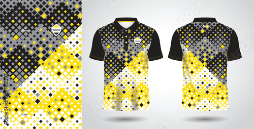 yellow and black sublimation shirt for polo sport jersey template