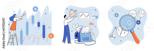Crypto invest. Vector illustration. Investing in cryptocurrency requires understanding underlying technology and market dynamics The concept crypto investment is often compared to metaphorical journey