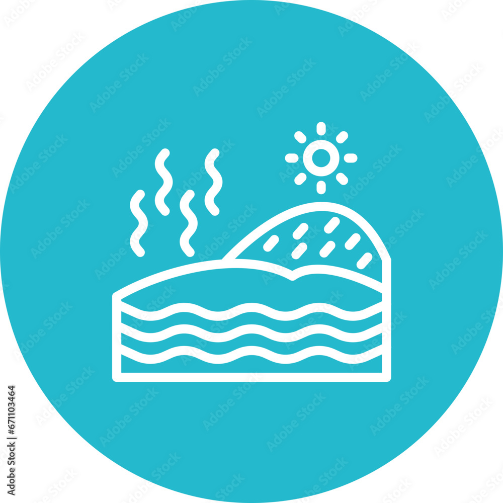 Fototapeta premium Hot Spring Landscape Icon
