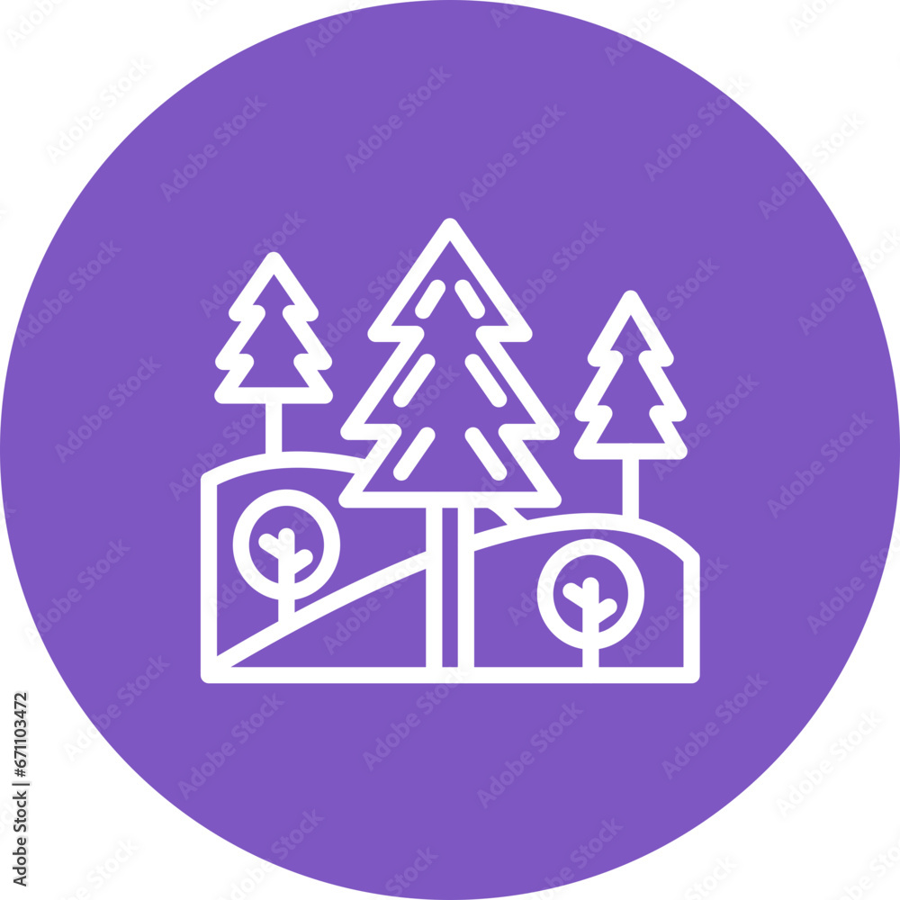 Fototapeta premium Forest Landscape Icon