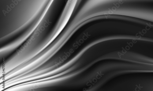 Abstract grey fabric wave with blank space luxury background vector