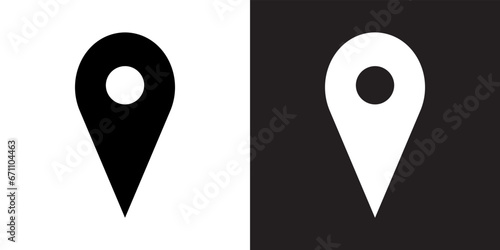Location icon vector. Pin sign symbol in trendy flat style. Pointer vector icon illustration isolated on white and black background