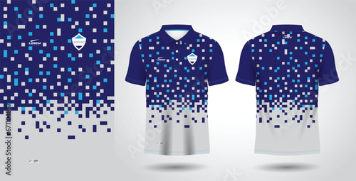 blue sublimation shirt for polo sport jersey template