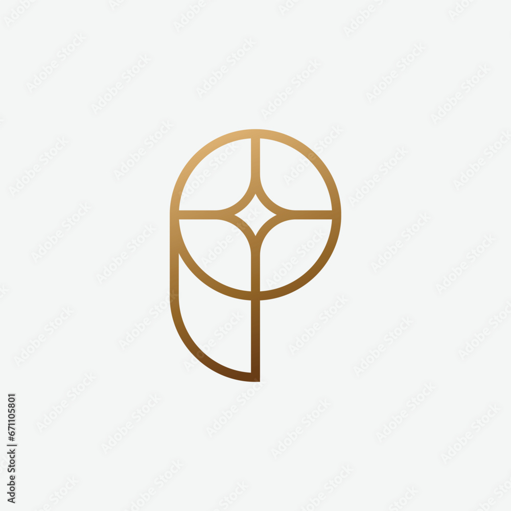 luxury and elegance letter P star logo design template luxury and elegance letter P star logo design template