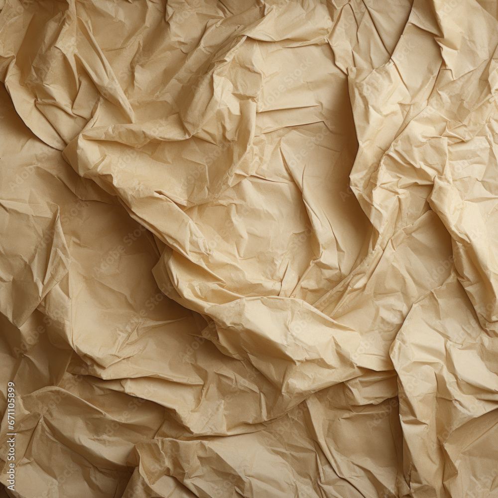 Texture of crumpled brown kraft paper Texture of crumpled brown kraft paper