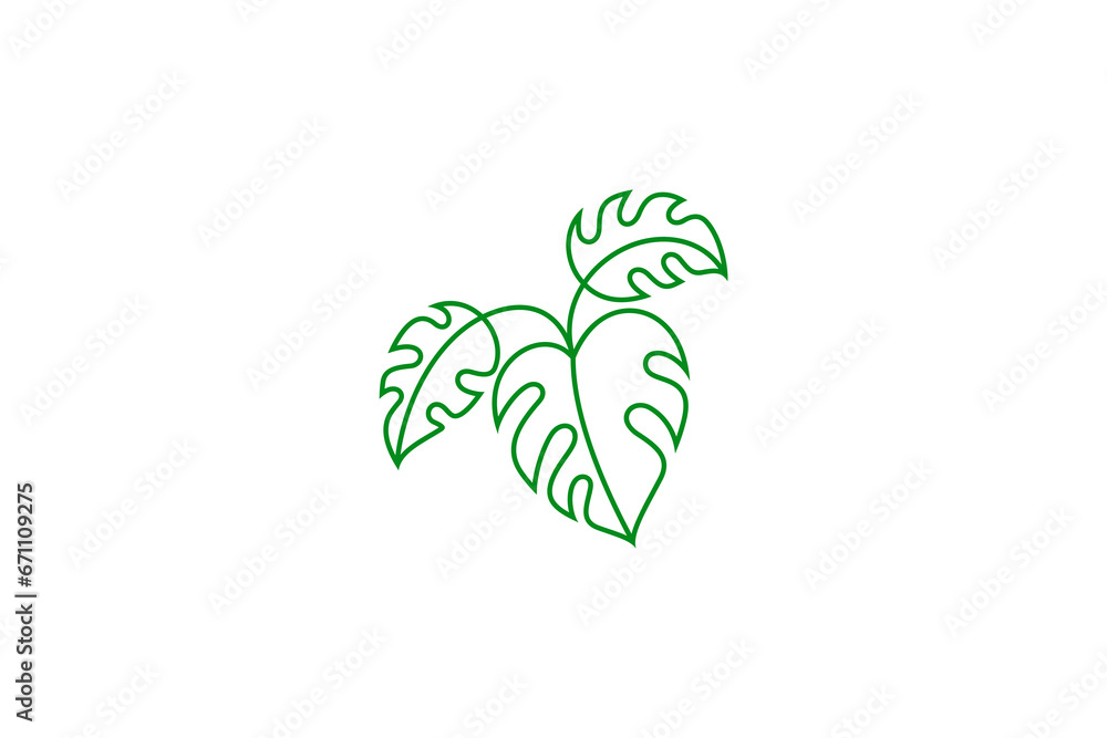 Monstera line art logo design vector template Monstera line art logo design vector template