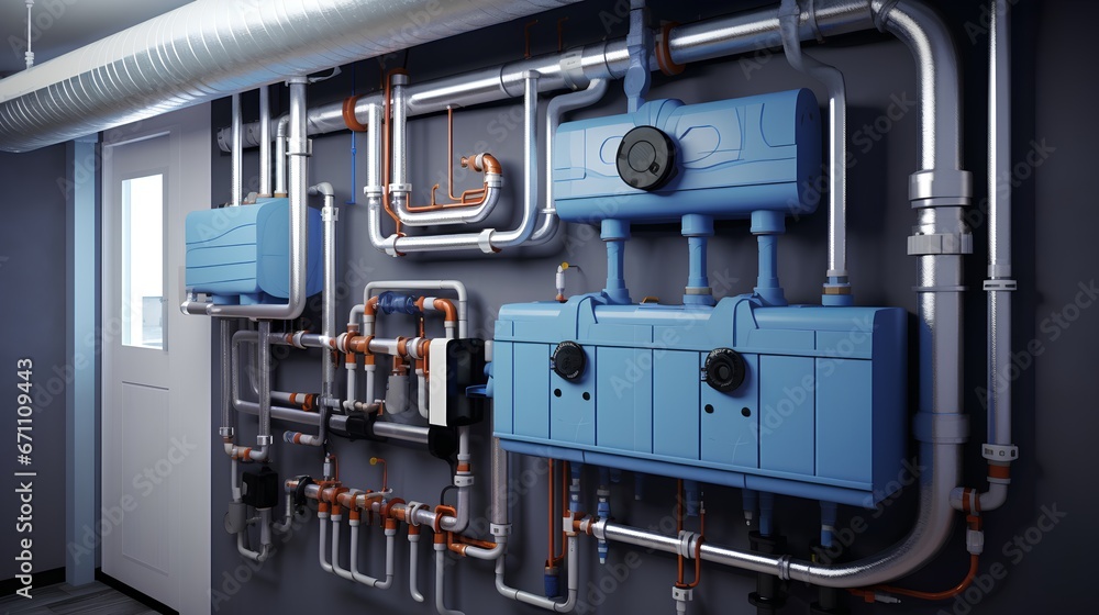 Modern, efficient home heating system for cold seasons. The unit uses