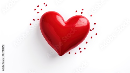 Symbol of Love and Valentine s Red heart shape isolated on white background.