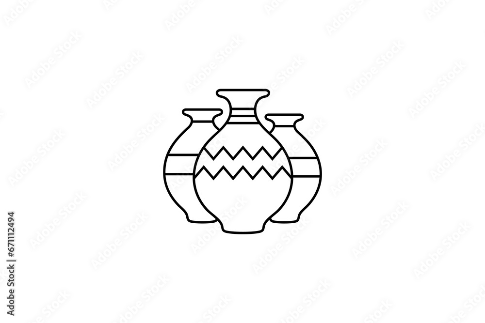 Pottery logo design handmade with line art design style Pottery logo design handmade with line art design style