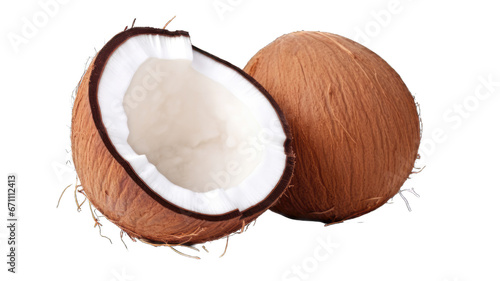 Fresh coconut isolated on white background.
