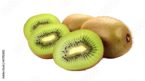 Fresh kiwi isolated on white background.