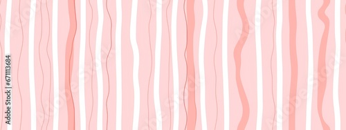 Seamless hand drawn light pastel pink pin stripe fabric pattern. Cute abstract geometric wonky vertical lines background texture. Girls birthday, baby shower, nursery wallpaper