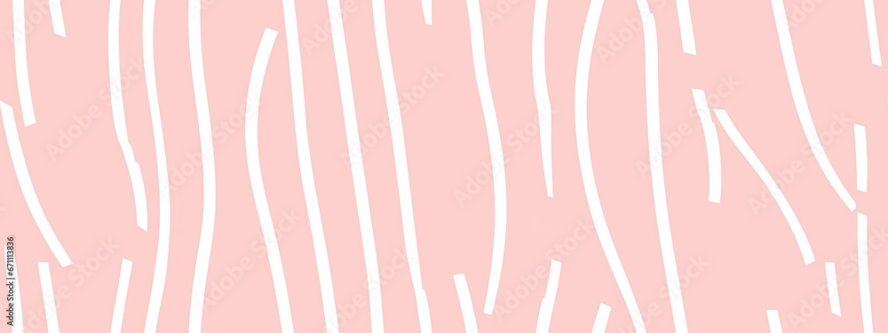 Naklejka premium Pink seamless kidult squiggly doodle lines, polka dot fabric pattern. Cute watercolor stripes background texture. Girly girl birthday, baby shower, nursery wallpaper design