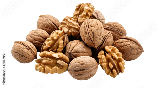 walnuts isolated against transparent background photo