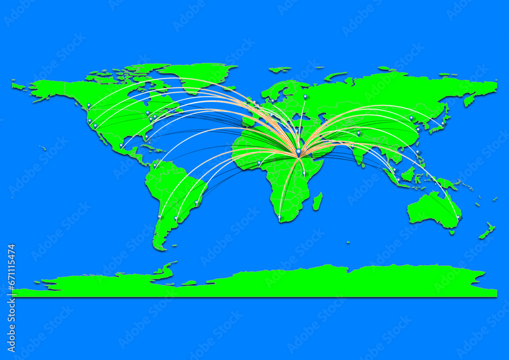 Naklejka premium Kosti, Sudan map - Concept map for Kosti, Sudan on World map. Suitable for export concepts. File is suitable for digital editing and prints of all sizes.