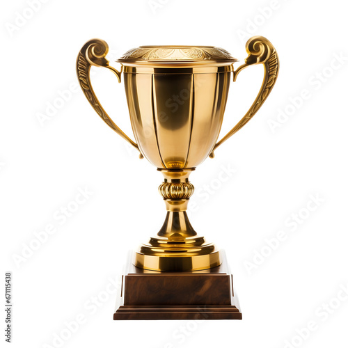 gold trophy cup with transparant background 