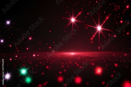 Red glitter abstract background, horizontal composition © Thanh