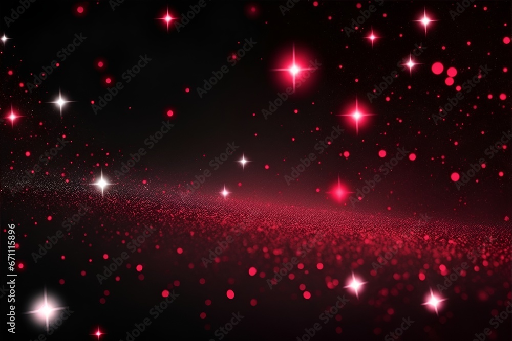 Red glitter abstract background, horizontal composition