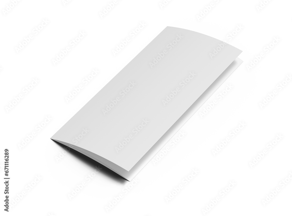 Blank A4 Trifold brochure render on transparent background Blank A4 Trifold brochure render on transparent background