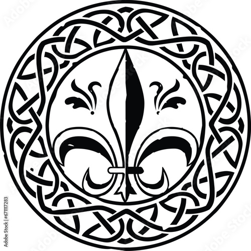 Medieval Knot Ring with Fleur de Lys