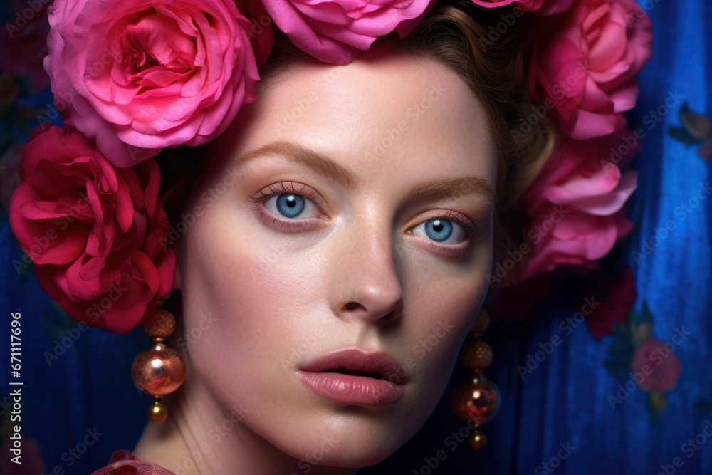 A beautiful Young woman in a sad mood, big eyes and a Pink Dress. A beautiful Young woman in a sad mood, big eyes and a Pink Dress.