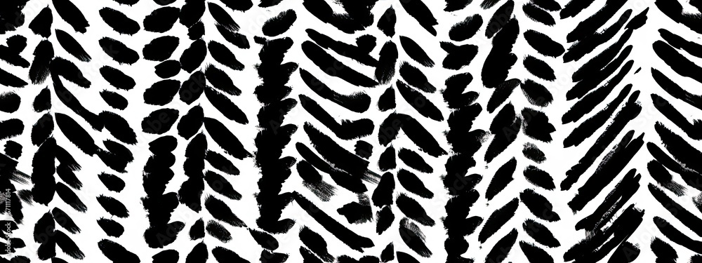 Seamless whimsical abstract striped herringbone pattern. Monochrome bold black paint strokes chevron motif texture, white background, trendy painterly scribble doodle line art Seamless whimsical abstract striped herringbone pattern. Monochrome bold black paint strokes chevron motif texture, white background, trendy painterly scribble doodle line art