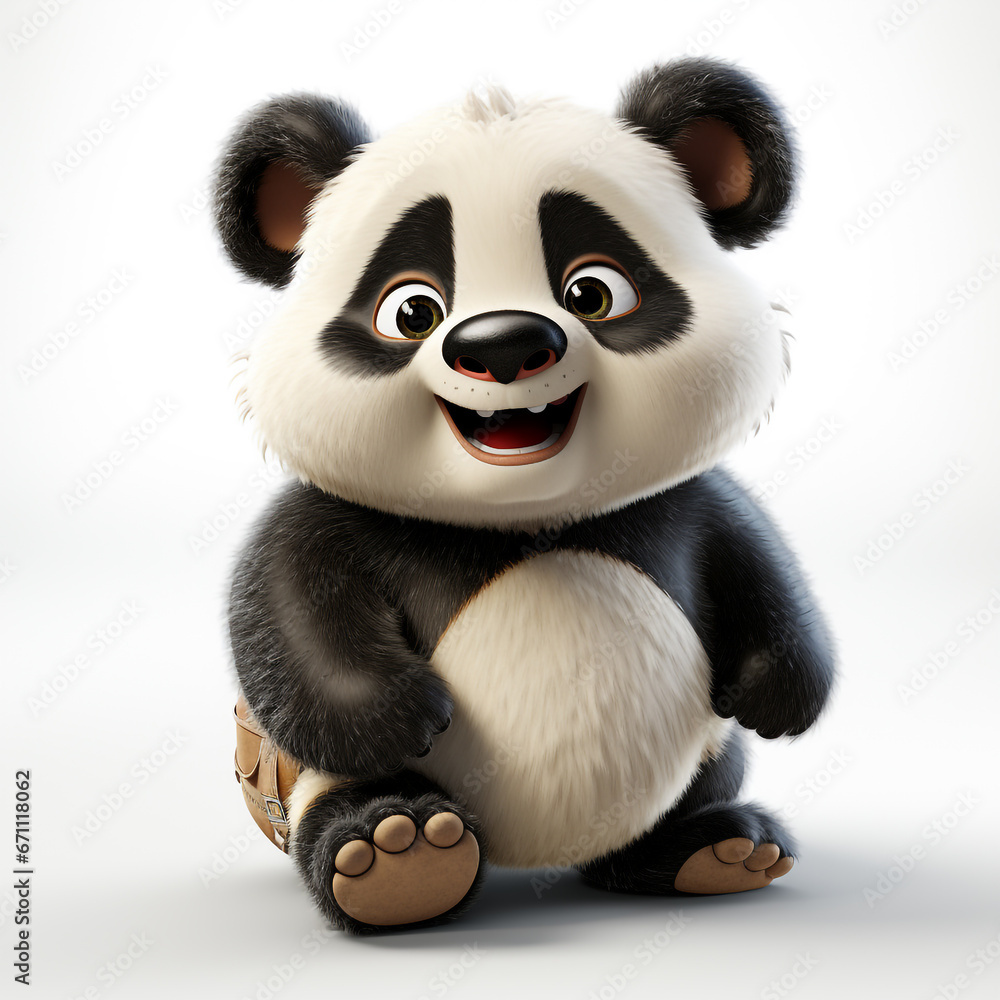 3D cartoon style illustration of a cute and happy panda. Isolated on solid background.
3D cartoon style illustration of a cute and happy panda. Isolated on solid background.
