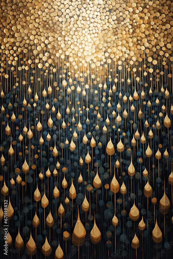 Obraz premium Golden Christmas illustration