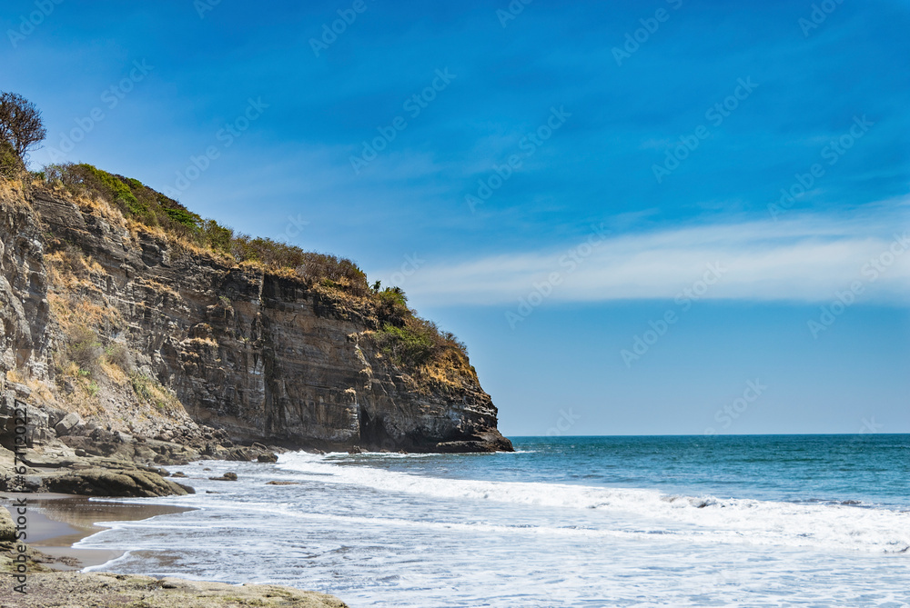 Beach cliff on a sunny day