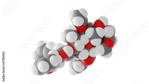 paclitaxel molecule, antineoplastic agents, molecular structure, isolated 3d model van der Waals