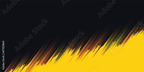 yellow and black diagonal halftone background Grunge halftone dots vector texture background