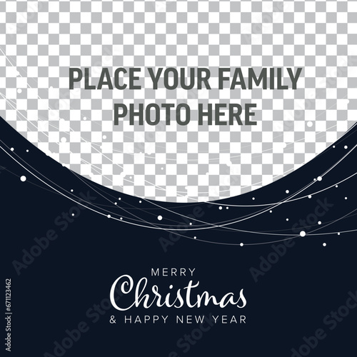 Christmas winter family photo card layout template