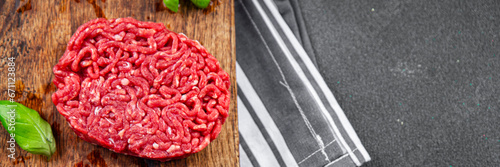 Wallpaper Mural cutlet raw meat fresh appetizer beef hamburger cooking eating meal food snack on the table copy space food background rustic top view Torontodigital.ca