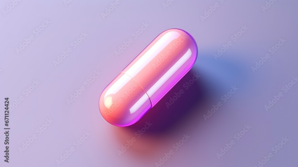 Medicine capsule front close up view on color background Medicine capsule front close up view on color background
