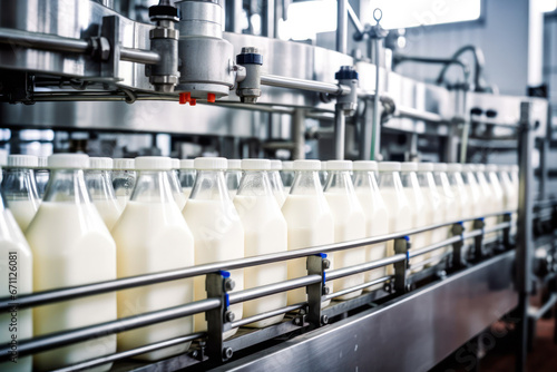 Efficient Milk Bottling Process in a Dairy Facility photo
