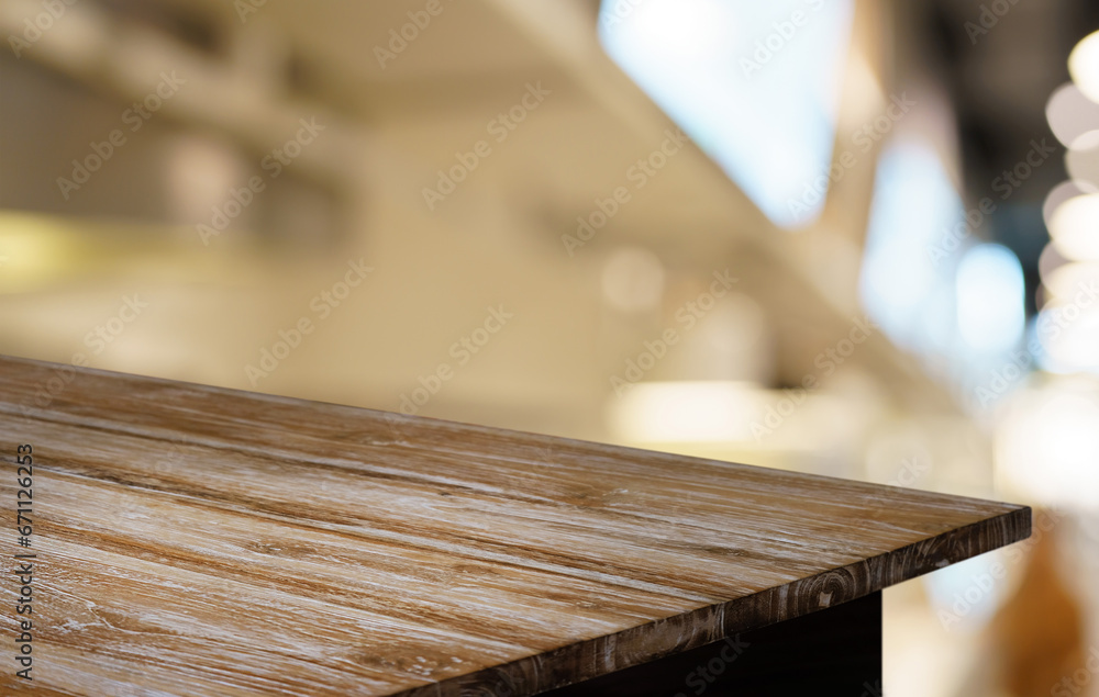 Empty wood table top and blur of out door garden background Empty wooden table space for text marketing promotion. blank wood table copy space for background Empty wood table top and blur of out door garden background Empty wooden table space for text marketing promotion. blank wood table copy space for background