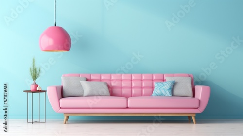 sofa in a room with a background generated by AI