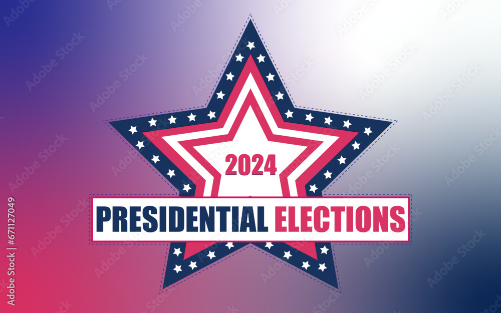 Fototapeta premium Star USA Flag Concept Election Stamp with background