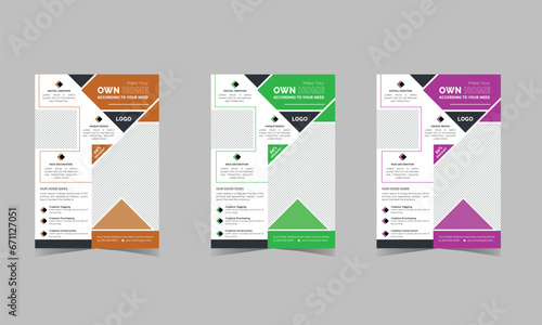 Collection of Modern Design Poster Flyer Brochure Cover Layout Template 
with Circle Graphic Elements and Space for Photo Background Poster Flyer 
Pamphlet Brochure Cover Design