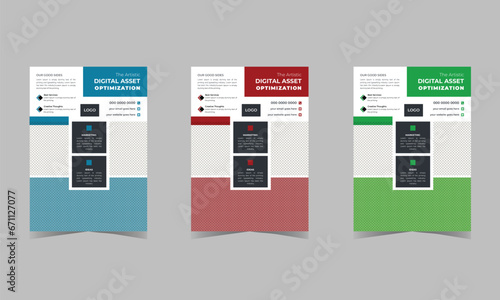 Collection of Modern Design Poster Flyer Brochure Cover Layout Template 
with Circle Graphic Elements and Space for Photo Background Poster Flyer 
Pamphlet Brochure Cover Design