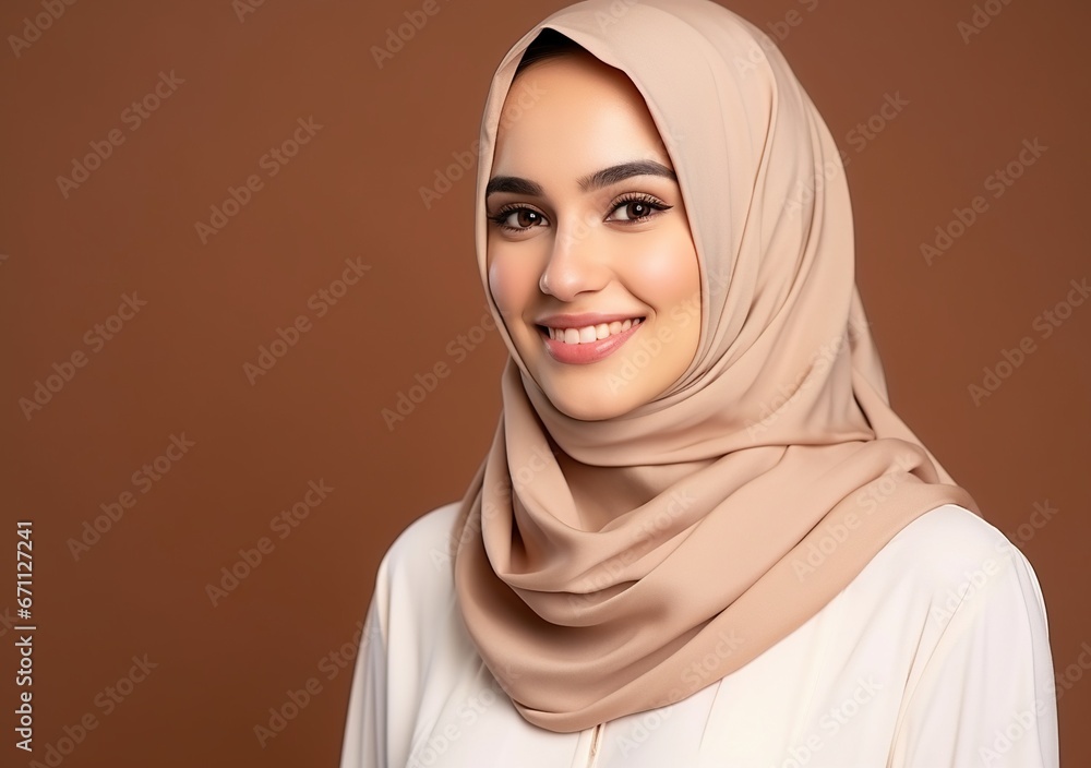 smiling young Muslim woman in hijab smiling young Muslim woman in hijab