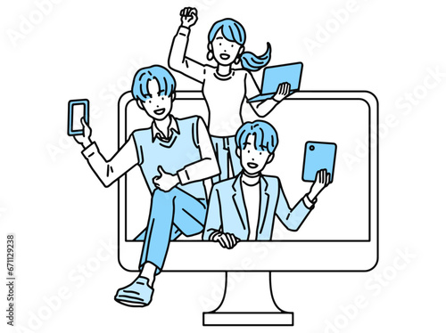 web制作をする元気なビジネスパーソン