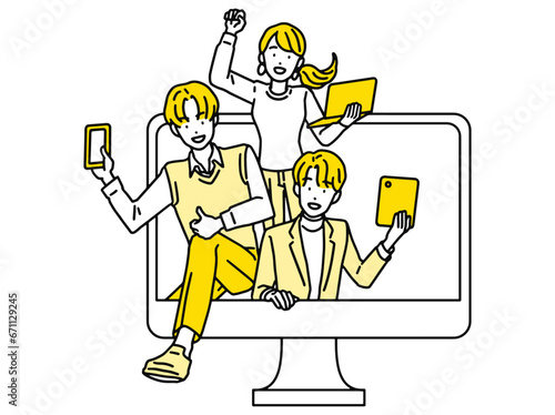 web制作をする元気なビジネスパーソン