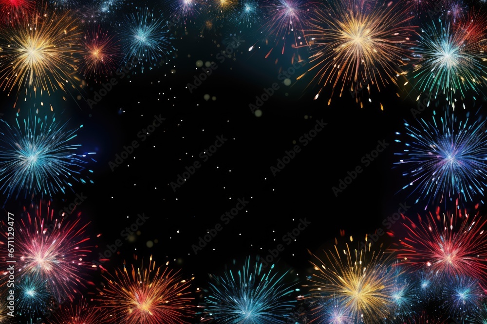 Fototapeta premium abstract fireworks background and free space for text.