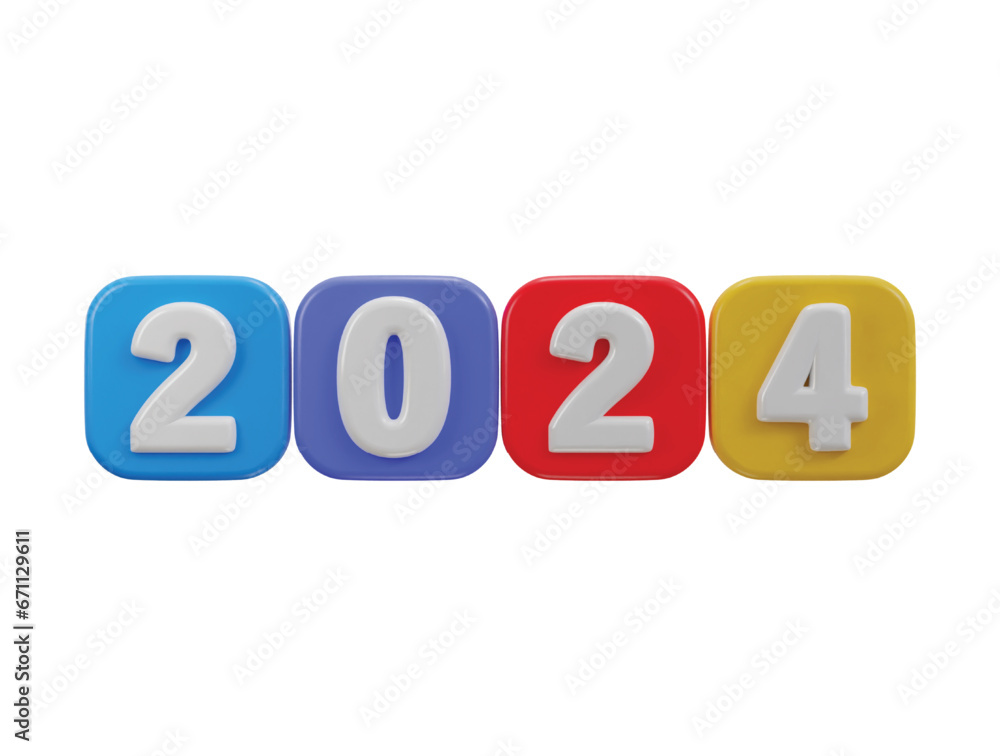 2024 new year text effect 3d rendering 2024 new year text effect 3d rendering
